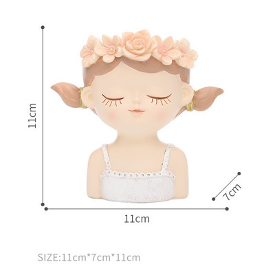 Kreatív virágcserép gyanta lány tündér pozsgások virágtartó virágcserép konténer asztali dísz RR2239