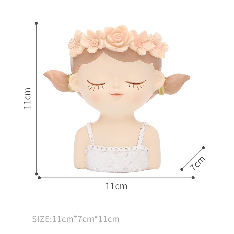 Kreatív virágcserép gyanta lány tündér pozsgások virágtartó virágcserép konténer asztali dísz RR2239