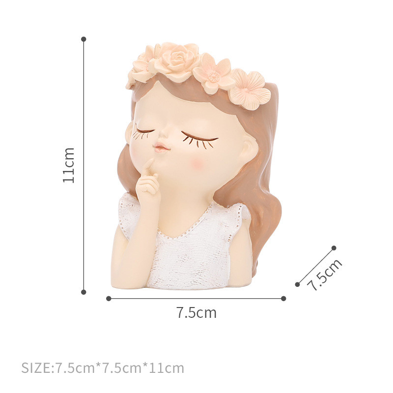 Kreatív virágcserép gyanta lány tündér pozsgások virágtartó virágcserép konténer asztali dísz RR2239
