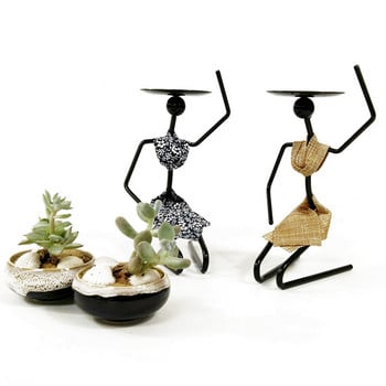 Iron Mini Jucculent Plant Pots Creative Art Μικρή γλάστρα Αφρικανική Γυναικεία βάση Διακόσμηση επιφάνειας εργασίας για το σπίτι Στήριγμα παχύφυτου Κήπος