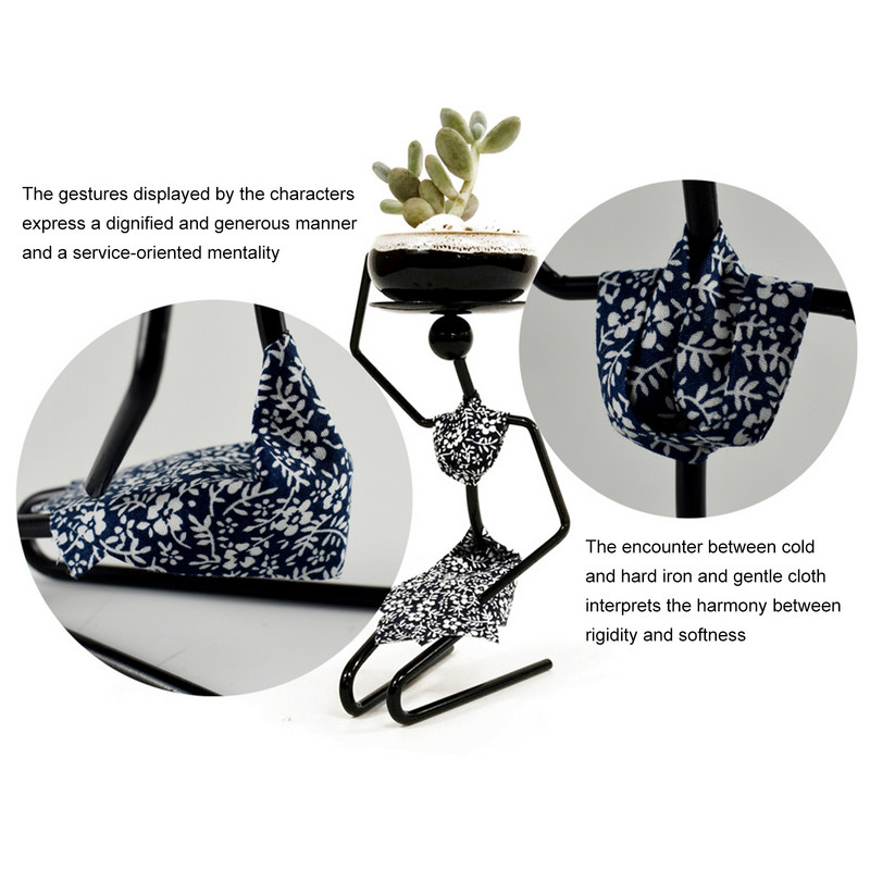 Vas mini zamatos növénycserepek Kreatív művészet Kis virágcserép afrikai női állvány Otthoni asztali dekoráció zamatos tartó kert