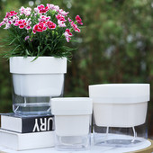 Lazy Self-ποτιζόμενη γλάστρα Planter Pots Automatic Water Absorption Succulent Aquaculture Πλαστική υδροπονική γλάστρα