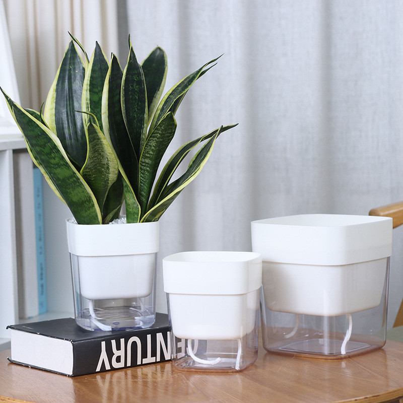 Lusta önöntöző virágcserép ültető cserepek Automatikus vízfelvevő zamatos akvakultúra műanyag hidroponikus virágcserepek