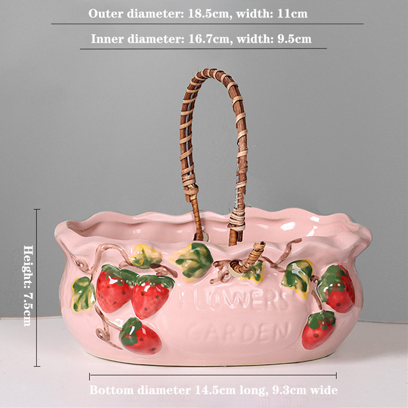 Kerámia virágcserép Aranyos eper, zamatos növénycserepek Váza Zöld növények Ültetőgép beltéri növényekhez cserép Otthoni asztali dekoráció