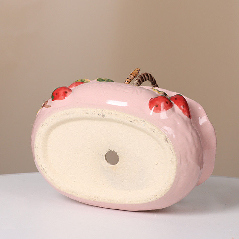 Kerámia virágcserép Aranyos eper, zamatos növénycserepek Váza Zöld növények Ültetőgép beltéri növényekhez cserép Otthoni asztali dekoráció