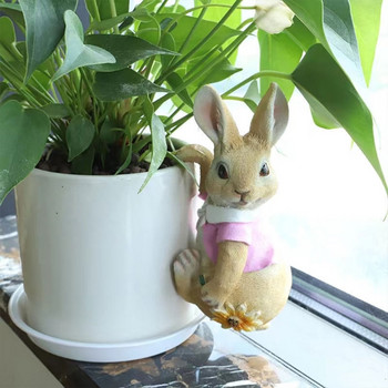 Ρητίνη Rabbit Γλάστρα Κρεμαστό Διακοσμητικό Επιτραπέζιο Κοιτώνα Αναλώσιμα R7UB