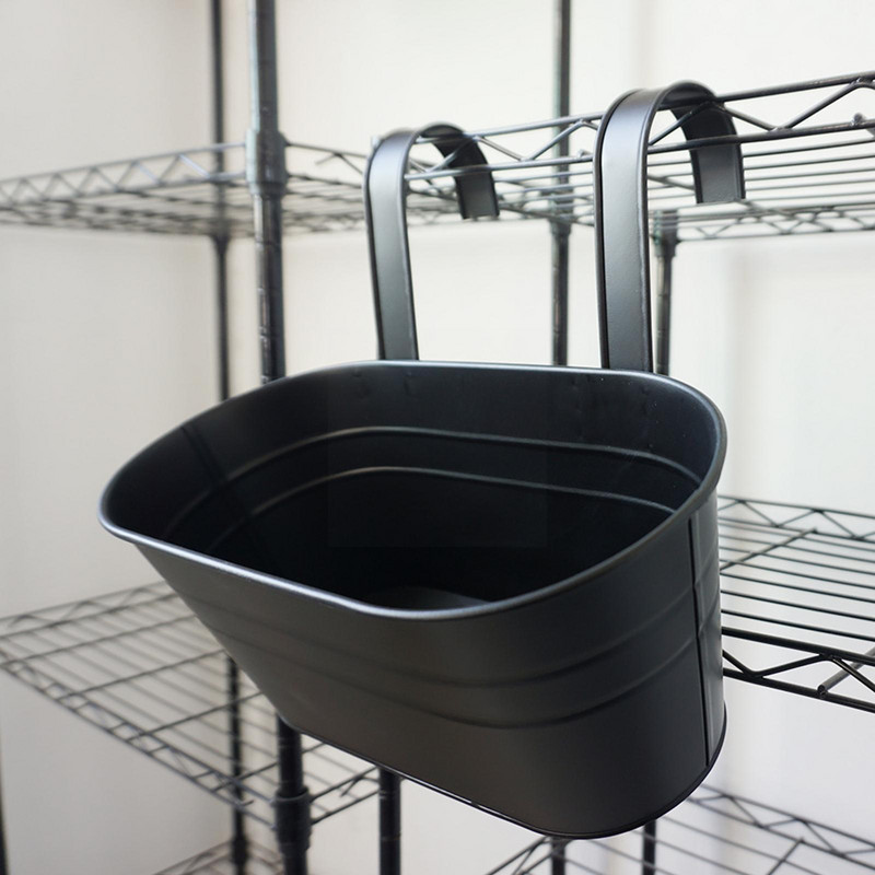 Levehető dupla kampós virágcserép falra függesztett ovális fém növényvödör virágcserepek kampós kerti szerszám korláthoz Home Decora Y4u6