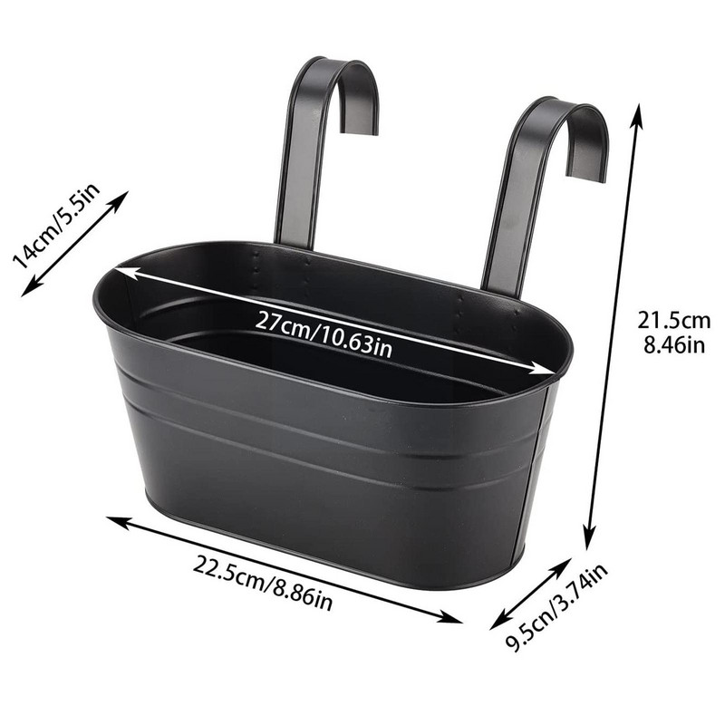 Levehető dupla kampós virágcserép falra függesztett ovális fém növényvödör virágcserepek kampós kerti szerszám korláthoz Home Decora Y4u6