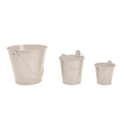 3db mini fém vödör bádog cukorkadoboz vödrök esküvői parti bádog virágcserepek