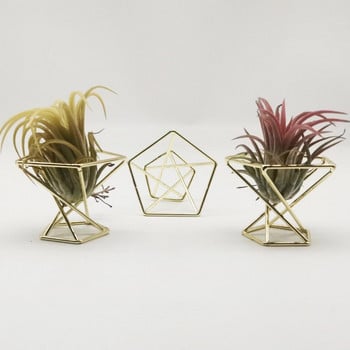 3Pcs Tillandsia Display Stand Πρακτική Beautify Airplant Container Pot Μεταλλική γλάστρα Airplant Container