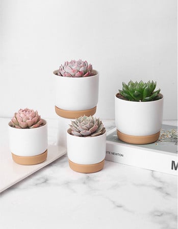 Μεγάλο/μικρό Succulent Planter Pot Imitation Ceramic Plastic Flower Cylinder Flower Pots Κάκτος με τρύπα αποστράγγισης Γλάστρες φυτό