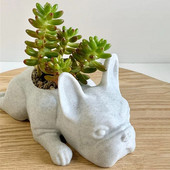 Ρητίνη Bulldog Succulent Διακοσμητικά Γλάστρας Γαλλικό μπουλντόγκ φυτευτή αδιάβροχη χειροτεχνία Χριστουγεννιάτικο δώρο διακόσμηση κηπουρικής