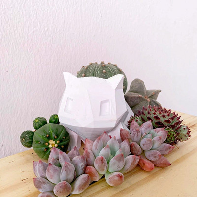 Low Poly Bulbasaur Planter Zamatos növény virágcserep Virágcserepes figura Kerti dekor asztali dísz