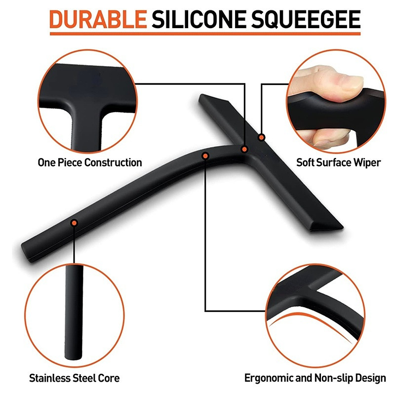 Zuhanytörlő Ablaktörlő Szilikon Kaparó Tisztító Hosszú Tartós Fürdőszoba Tükör Törlő Kaparó Üvegtisztító Kiegészítők