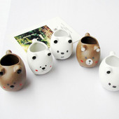 Rajzfilm Medve hüvelykujj virágcserép, kézzel készített szép állathús kerámia asztali virágok cserepes növények családi kerti dekoráció