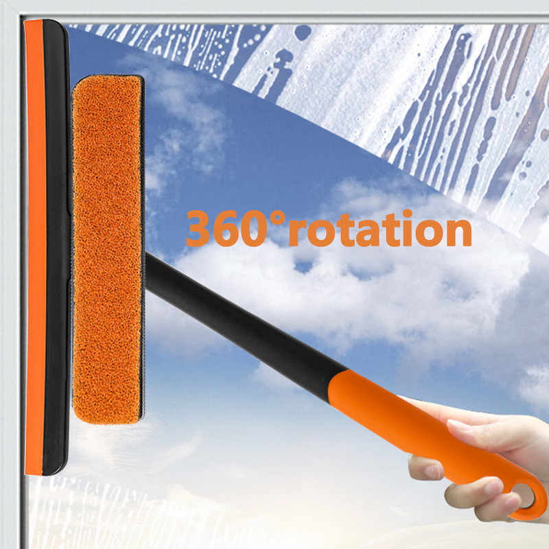 3 az 1-ben többfunkciós üvegablaktisztító ablaktisztító kefe gumibetét Üvegkaparó törlő Forgó ablak hálós képernyő tisztítás