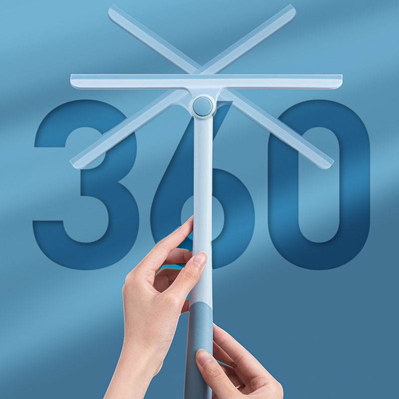 360 fokban elforgatható T-alakú üveg víztörlő fürdőszoba WC tükör ablaktisztító kefe Háztartási mini ablaktörlő tisztítás