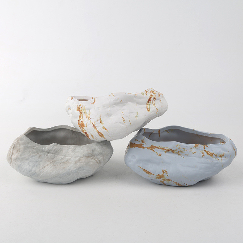 Kőmodellezés virágcserép asztali bonsai kertészkedés cserepes zamatos kerámia művészeti váza otthoni irodai dekoráció kerti kellékek