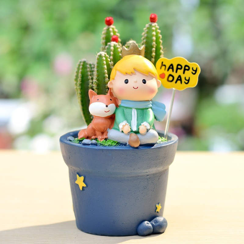 Kis Herceg Virágcserep Tündérfarkú Virágcserép Róka Rózsakert Ültető Pozsgás Cserép Otthoni Dekoráció Állatfigura