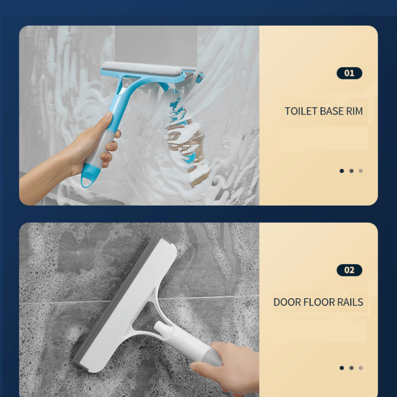 3 az 1-ben ablaktisztító eszköz Üvegtörlő kaparó Konyhai Fürdőszoba Üvegtisztító Eszközök Autóüvegtisztító kefe