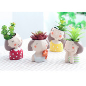 Ζουμερά φυτά γλάστρα Cute girl Flower Planter Γλάστρα Δημιουργία Σχεδίου Lovely Princess Home Garden Bonsai Pots Cute Girl Flower γλάστρα