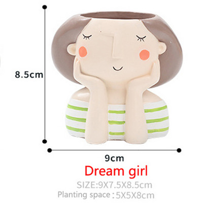 Ζουμερά φυτά γλάστρα Cute girl Flower Planter Γλάστρα Δημιουργία Σχεδίου Lovely Princess Home Garden Bonsai Pots Cute Girl Flower γλάστρα