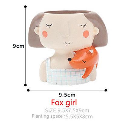 Ζουμερά φυτά γλάστρα Cute girl Flower Planter Γλάστρα Δημιουργία Σχεδίου Lovely Princess Home Garden Bonsai Pots Cute Girl Flower γλάστρα
