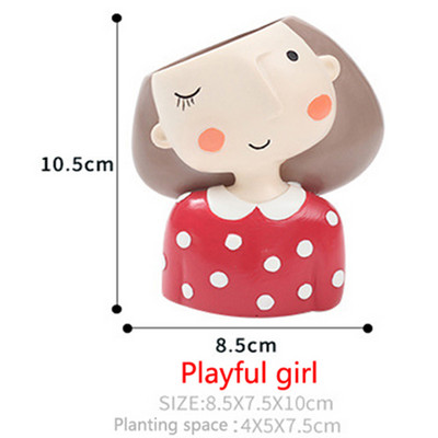 Ζουμερά φυτά γλάστρα Cute girl Flower Planter Γλάστρα Δημιουργία Σχεδίου Lovely Princess Home Garden Bonsai Pots Cute Girl Flower γλάστρα