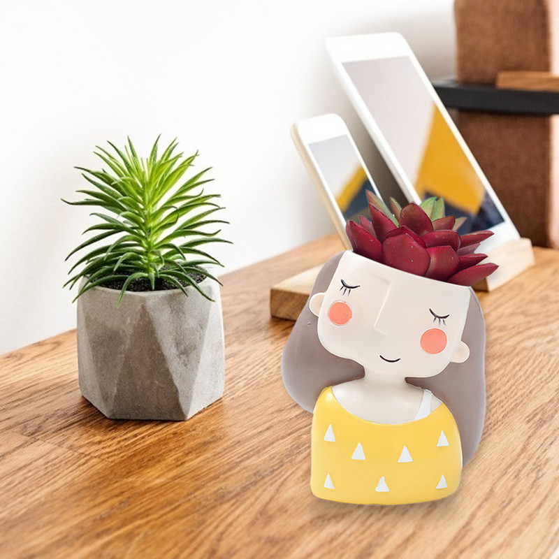 Zamatos növénycserép Aranyos lány virágültető virágcserep Készítsen designt Szép hercegnő otthoni kert Bonsai cserepek Aranyos lány virágcserép