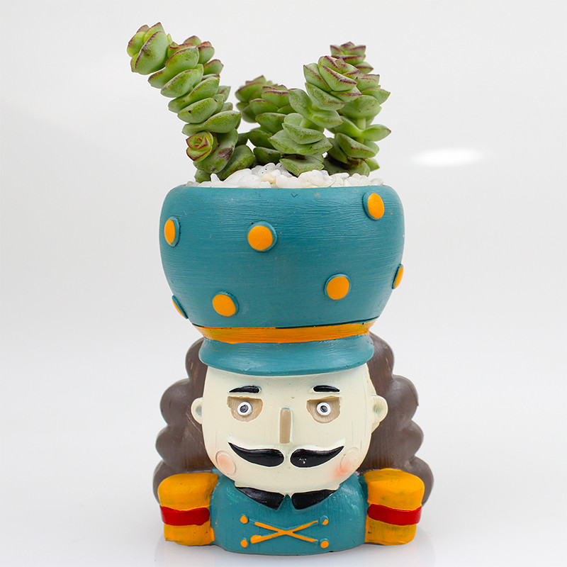 Zamatos ültetőgépek Virágcserép Fale Kingdom karakterek fej bonsai növénycserepek kaktusz ültető edények gyanta szobor asztali dekoráció