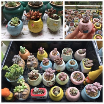 Творческа мини жаба, палец, саксия, карикатура, животно, плодове, карикатура, керамична ваза, саксии за цветя, декоративна глинена саксия