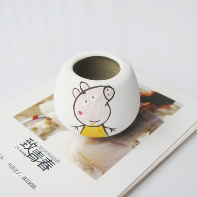 Kreatív mini béka hüvelykujj virágcserép Rajzfilm Állati Gyümölcs Rajzfilm Kerámia váza Virágcserepek Dekoratív agyagedények