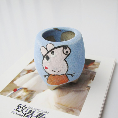 Kreatív mini béka hüvelykujj virágcserép Rajzfilm Állati Gyümölcs Rajzfilm Kerámia váza Virágcserepek Dekoratív agyagedények