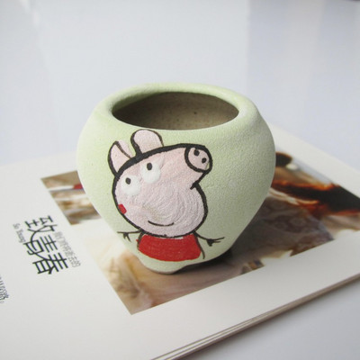 Kreatív mini béka hüvelykujj virágcserép Rajzfilm Állati Gyümölcs Rajzfilm Kerámia váza Virágcserepek Dekoratív agyagedények