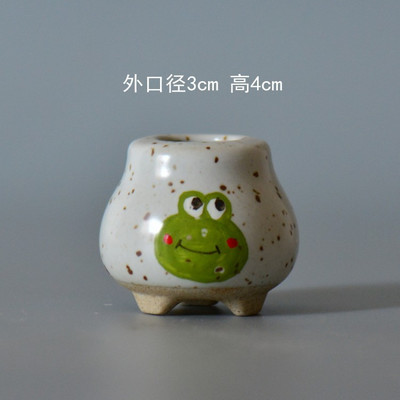 Kreatív mini béka hüvelykujj virágcserép Rajzfilm Állati Gyümölcs Rajzfilm Kerámia váza Virágcserepek Dekoratív agyagedények