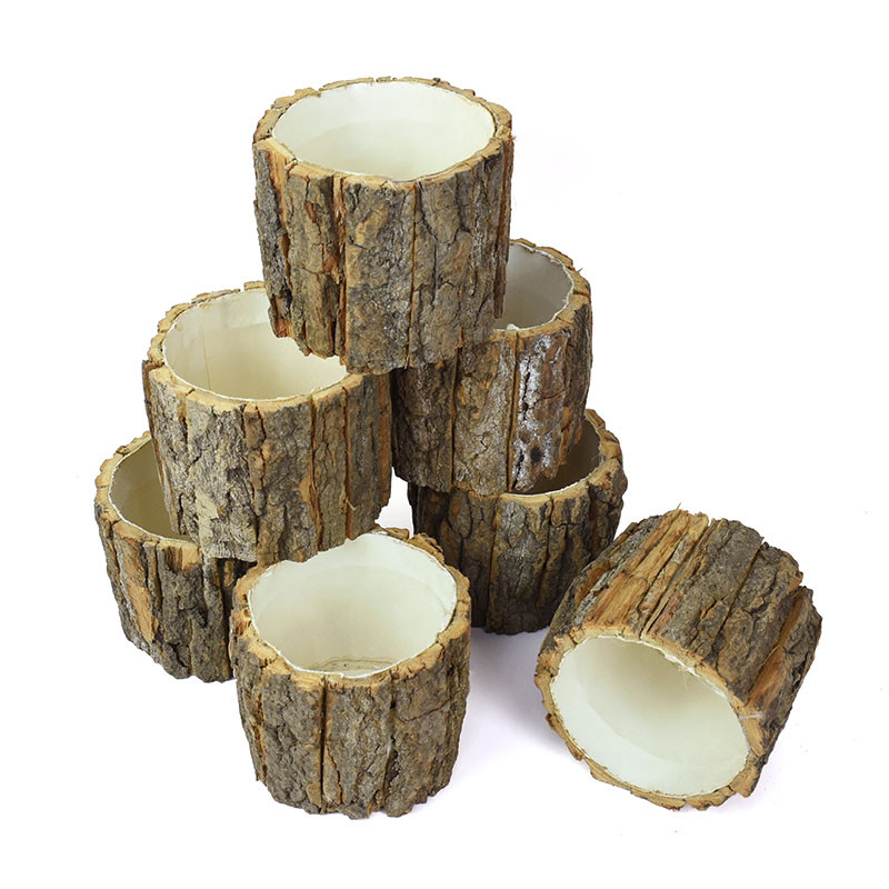 1db aranyos mini fából készült virágcserép zöld növények kis bonsai cserepek otthoni asztali asztali dekorációhoz rusztikus esküvői ünnepi dekorációhoz