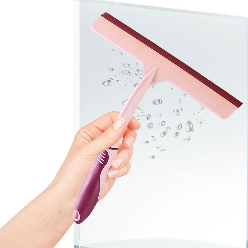 Szilikon tartó Fürdőszoba Tükör Kaparó Üveg Tisztító Zuhanytörlő Ablaktörlő Szilikon Kaparó Tisztító Horogtartóval