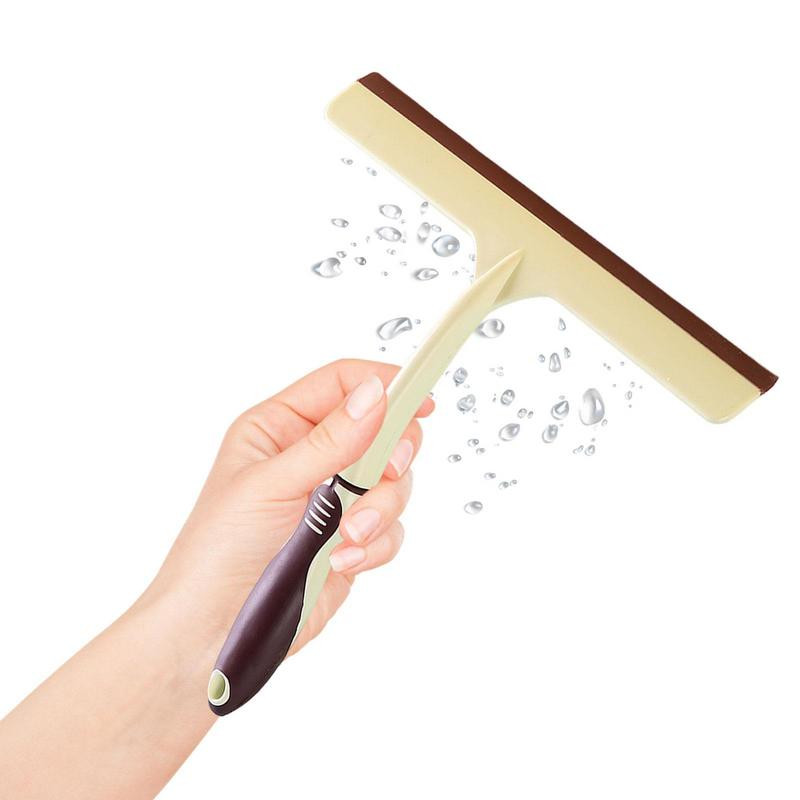 Szilikon tartó Fürdőszoba Tükör Kaparó Üveg Tisztító Zuhanytörlő Ablaktörlő Szilikon Kaparó Tisztító Horogtartóval