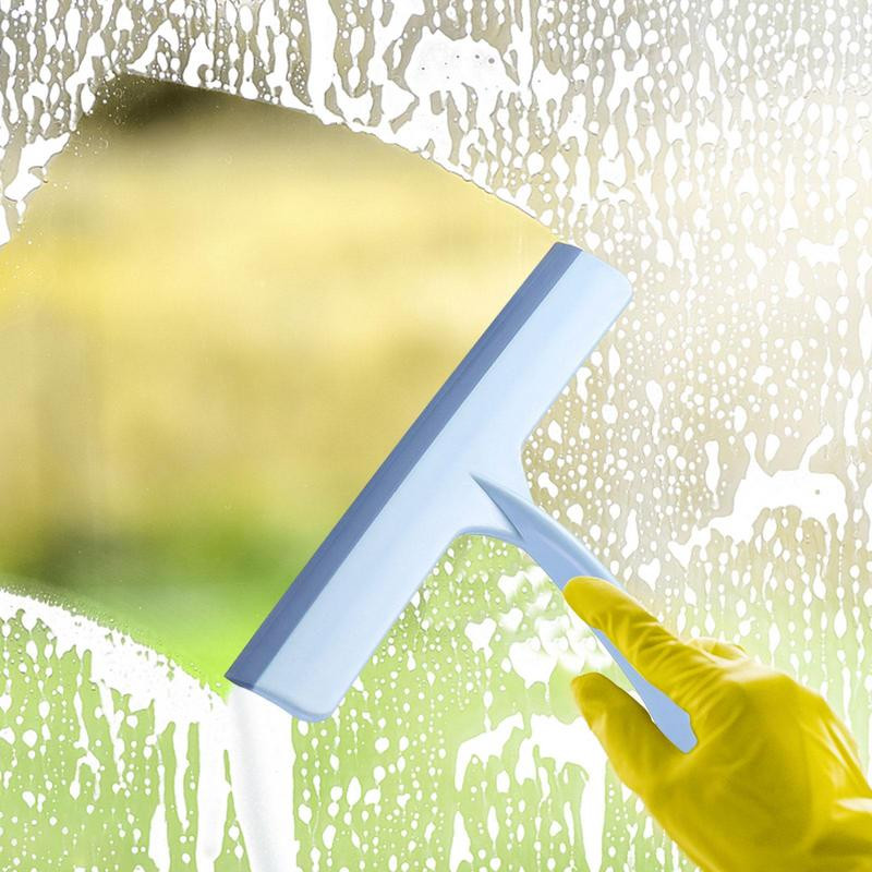 Szilikon tartó Fürdőszoba Tükör Kaparó Üveg Tisztító Zuhanytörlő Ablaktörlő Szilikon Kaparó Tisztító Horogtartóval
