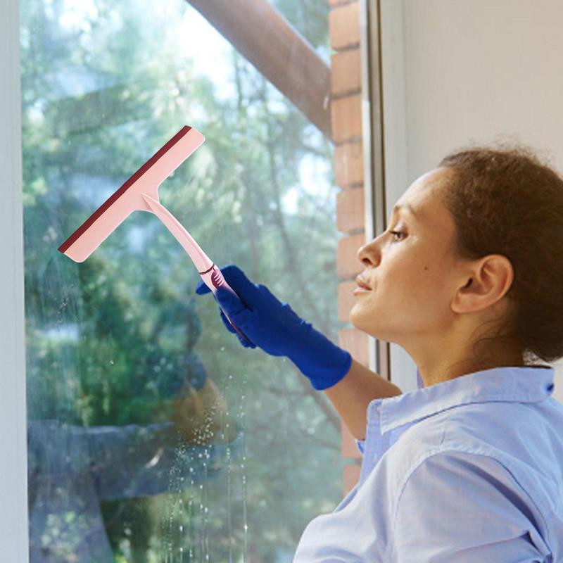 Szilikon tartó Fürdőszoba Tükör Kaparó Üveg Tisztító Zuhanytörlő Ablaktörlő Szilikon Kaparó Tisztító Horogtartóval