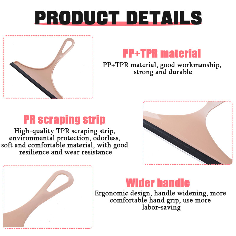 Háztartási tisztító fürdőszobai tükörtisztító szilikon pengetartóval kampós autós üvegzuhany lehúzó ablaküveg törlő kaparóval