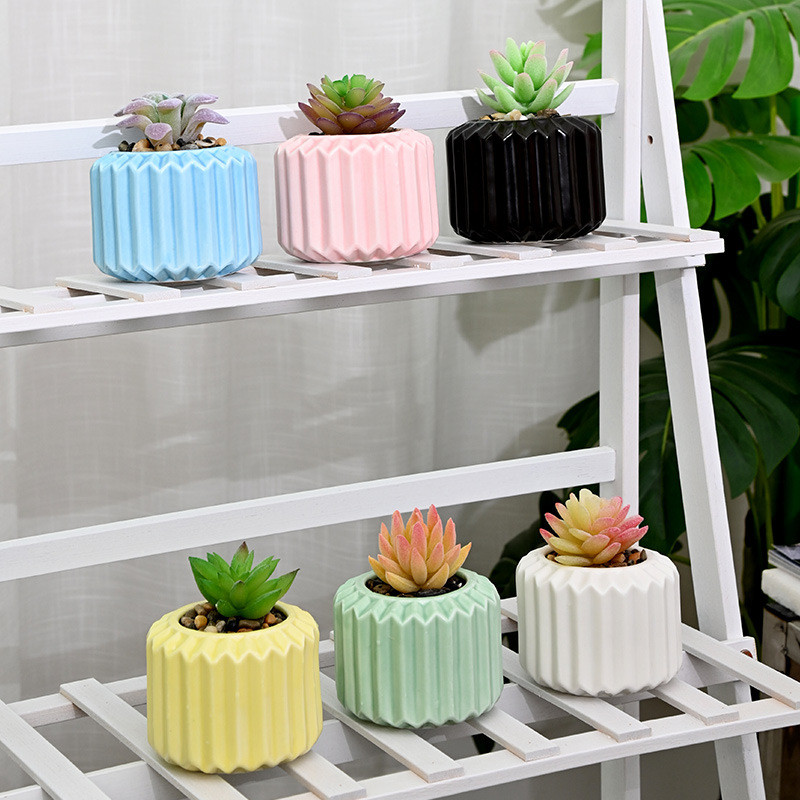 Egyszerű kerámia virágcserep zamatos cserepes ültető Lakásdekor Asztali díszek Kerti kellékek Bonsai cserep