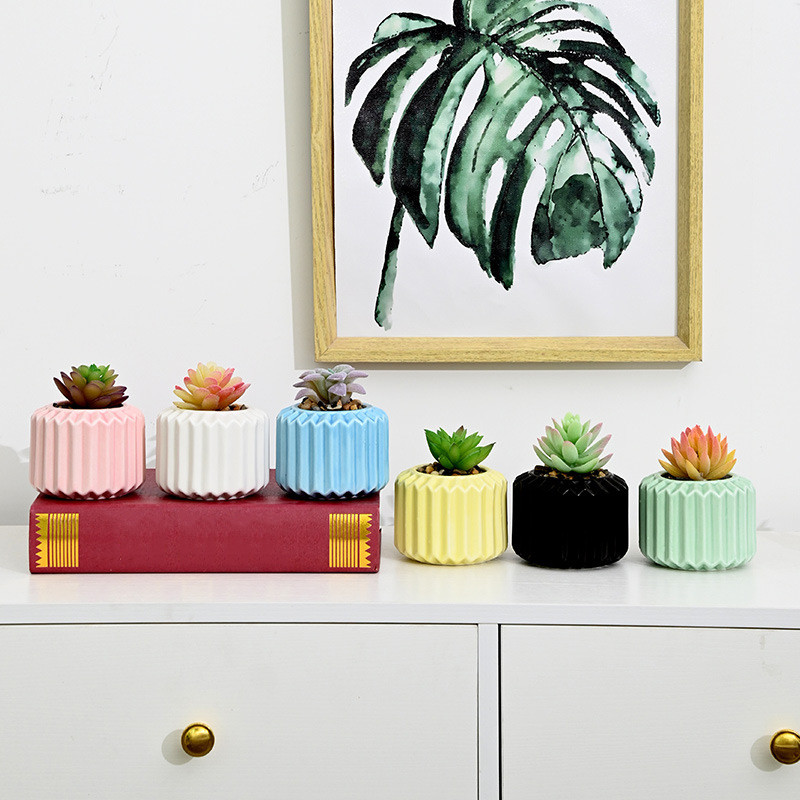 Egyszerű kerámia virágcserep zamatos cserepes ültető Lakásdekor Asztali díszek Kerti kellékek Bonsai cserep