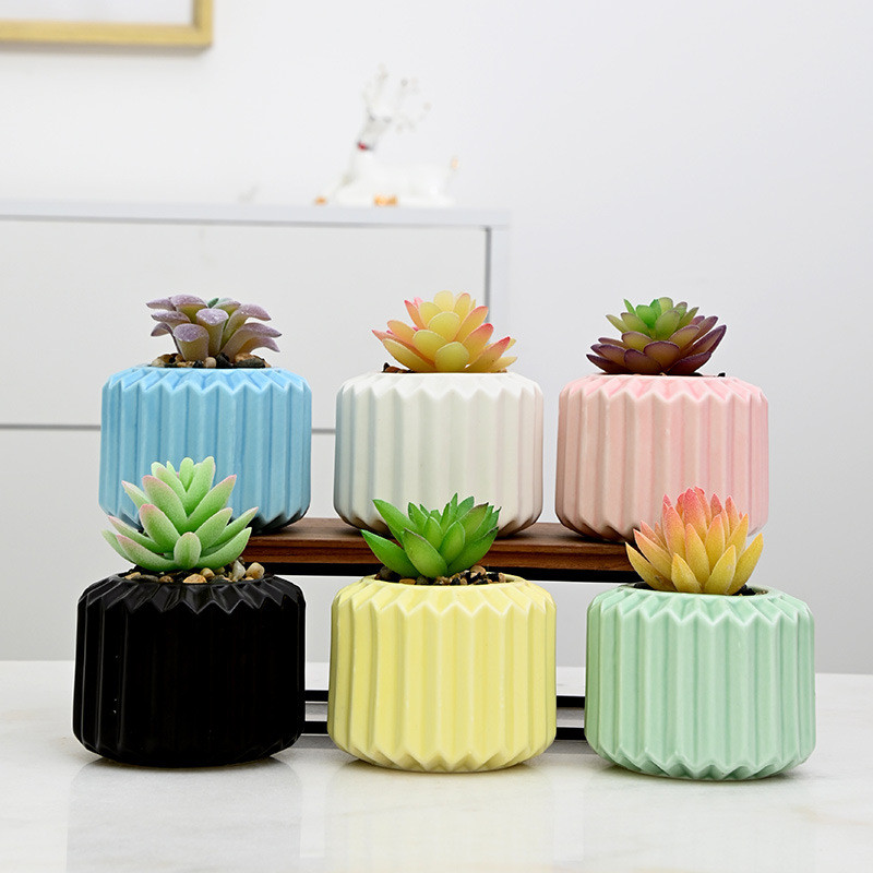 Egyszerű kerámia virágcserep zamatos cserepes ültető Lakásdekor Asztali díszek Kerti kellékek Bonsai cserep