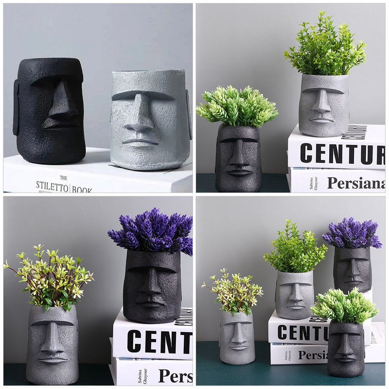 Szobor Bonsai ültető edények Asztali dekor Gyanta Virág Tábla Kis avatar pozsgások