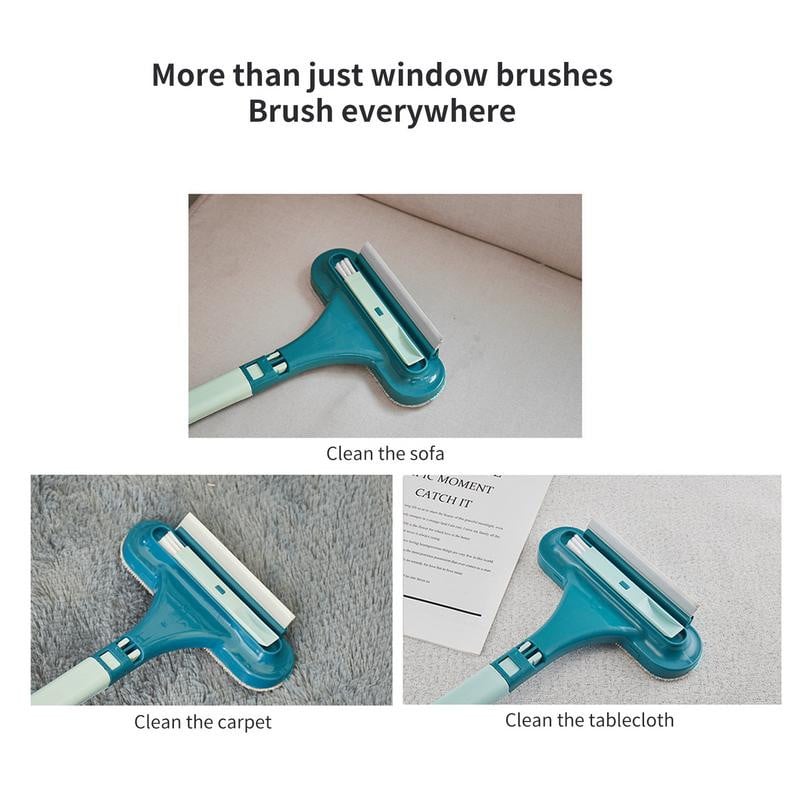 2 az 1-ben ablaktisztító kefe 2 az 1-ben ablaktisztító kefe Üvegtisztító kaparó Kihúzható hálótisztító eszköz Nedves