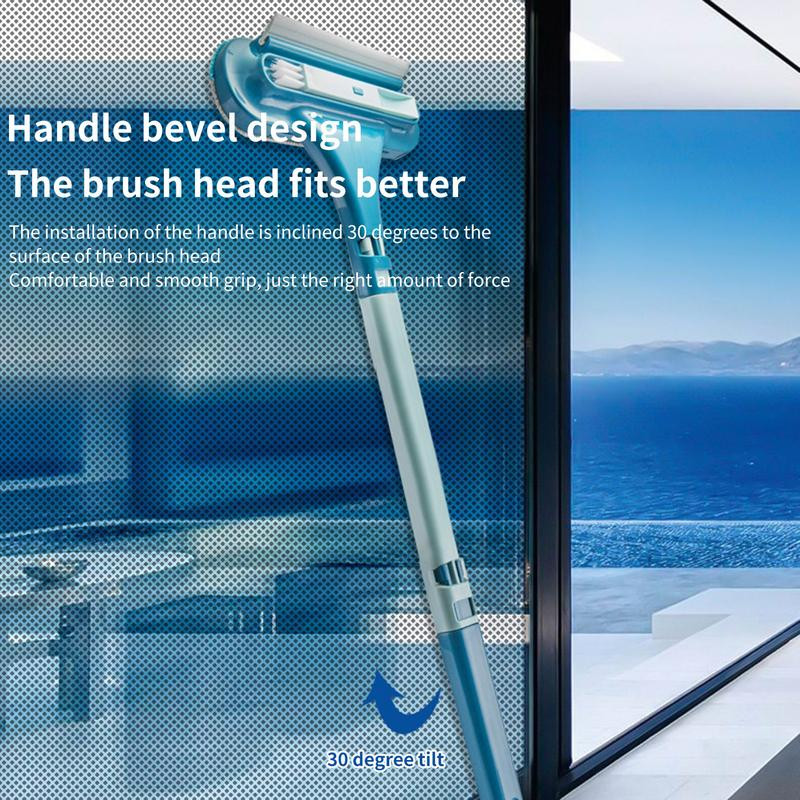 2 az 1-ben ablaktisztító kefe 2 az 1-ben ablaktisztító kefe Üvegtisztító kaparó Kihúzható hálótisztító eszköz Nedves