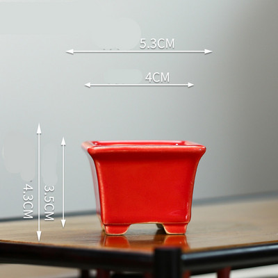 2023 Yixing Lila homokos virágcserép négyzet alakú mini bonsai cserép kínai stílusú repedezett kerámia mázas virágcserép otthoni dekoráció 1 DB LE801