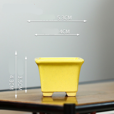 2023 Yixing Lila homokos virágcserép négyzet alakú mini bonsai cserép kínai stílusú repedezett kerámia mázas virágcserép otthoni dekoráció 1 DB LE801