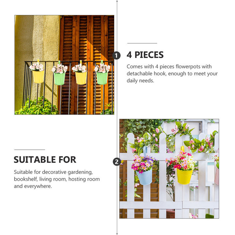 Szárított virágtartó állvány függő virágcserép konténer vas ültető fém, gyönyörű dekoratív vödör beltéri ültetőgépek